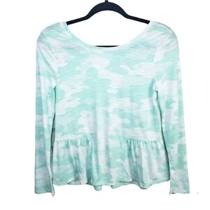 SO Long Sleeve Camo Print Top Size L 10/12